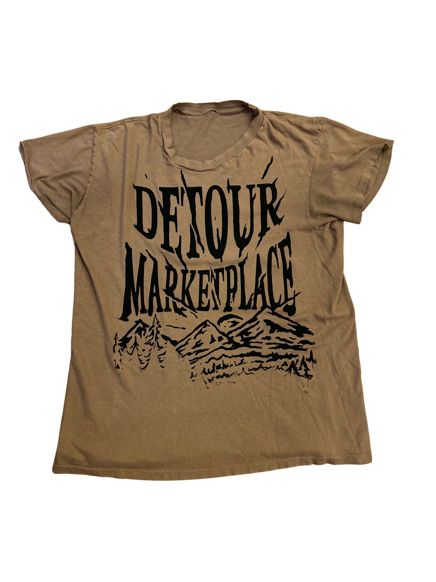 Brown Distressed Tee