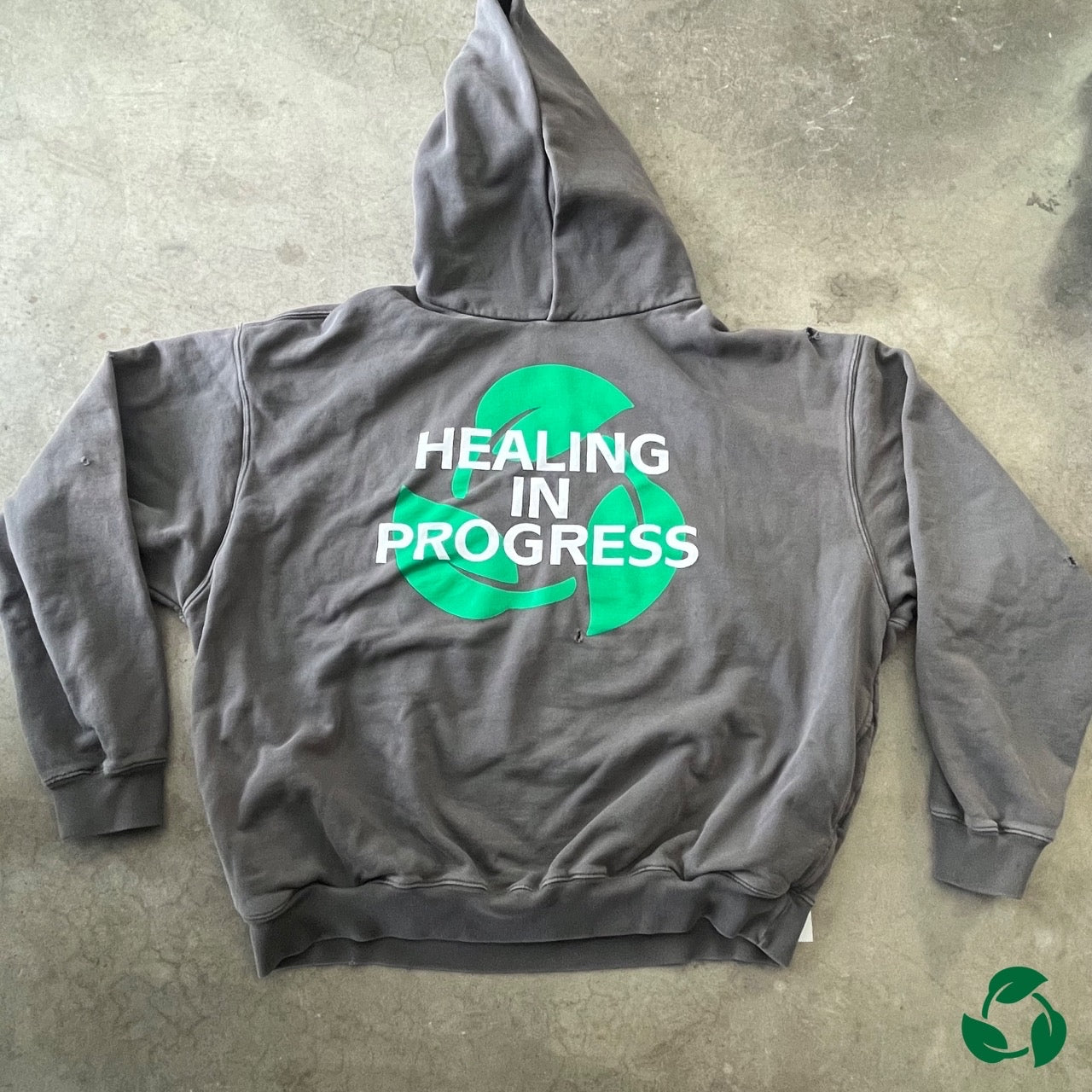 HEALING IN PROGRESS - Oversized Dark Gray Hoodie