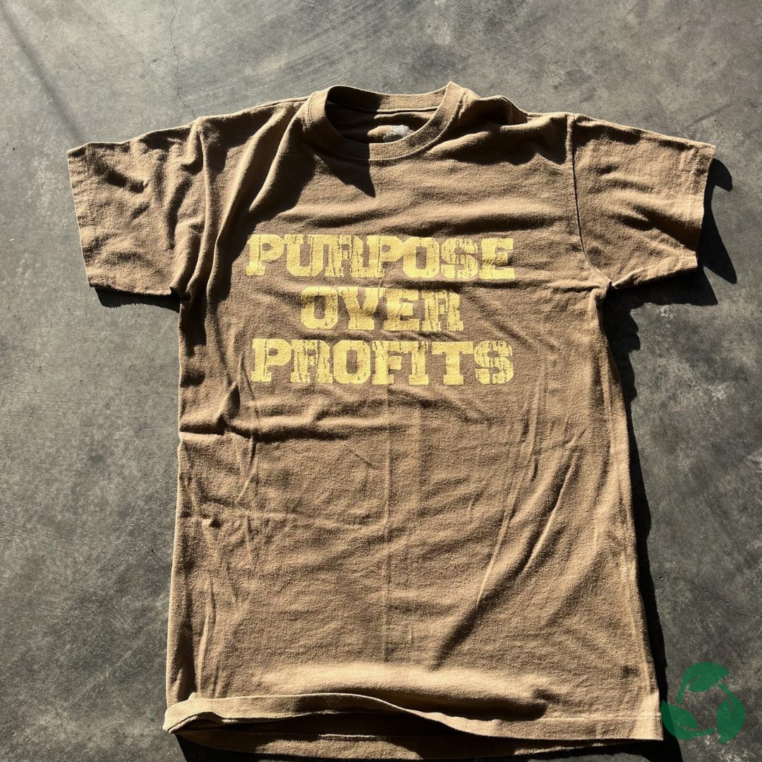 PURPOSE OVER PROFITS - Light Brown Tee Shirt