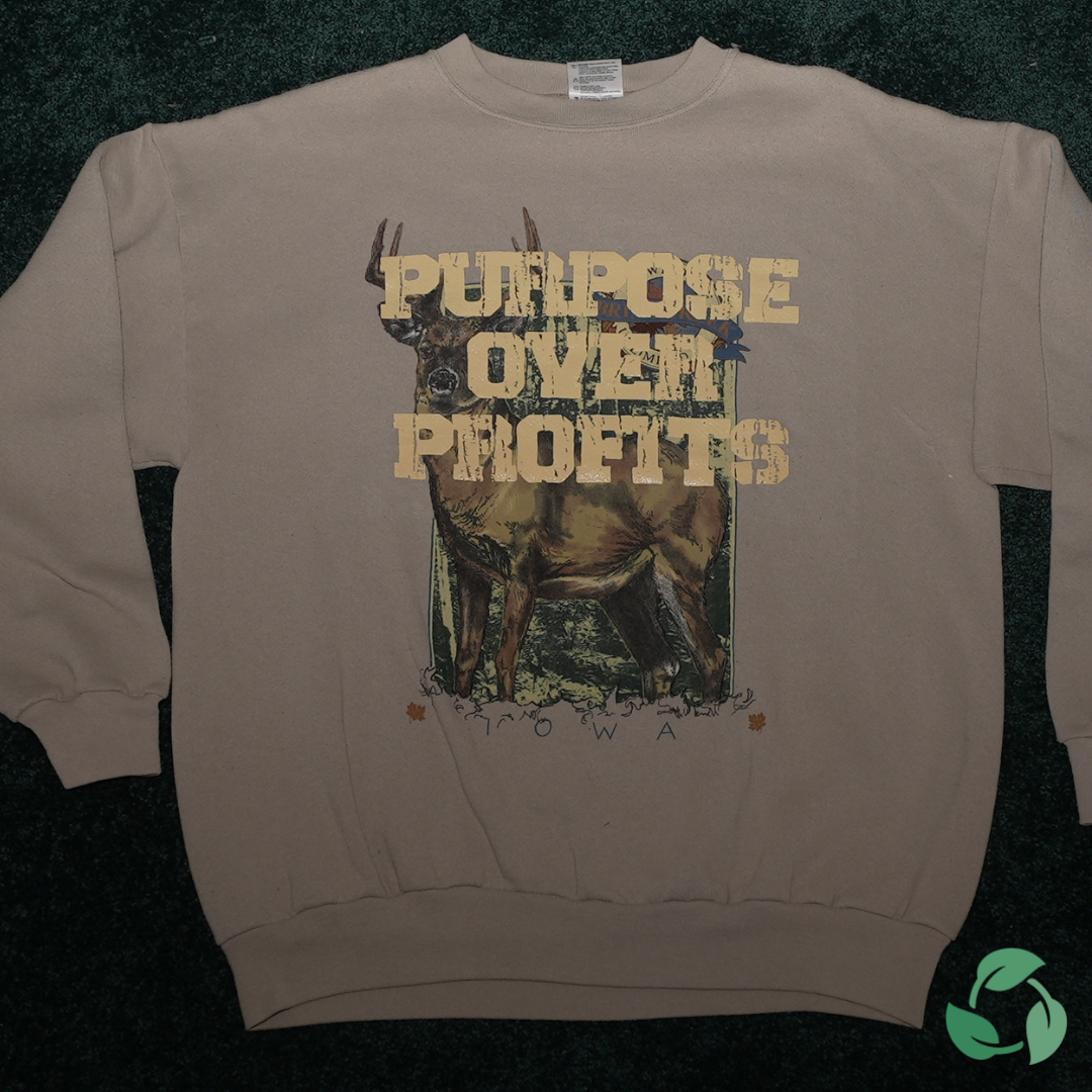 PURPOSE OVER PROFITS - Tan Crew Neck Sweater