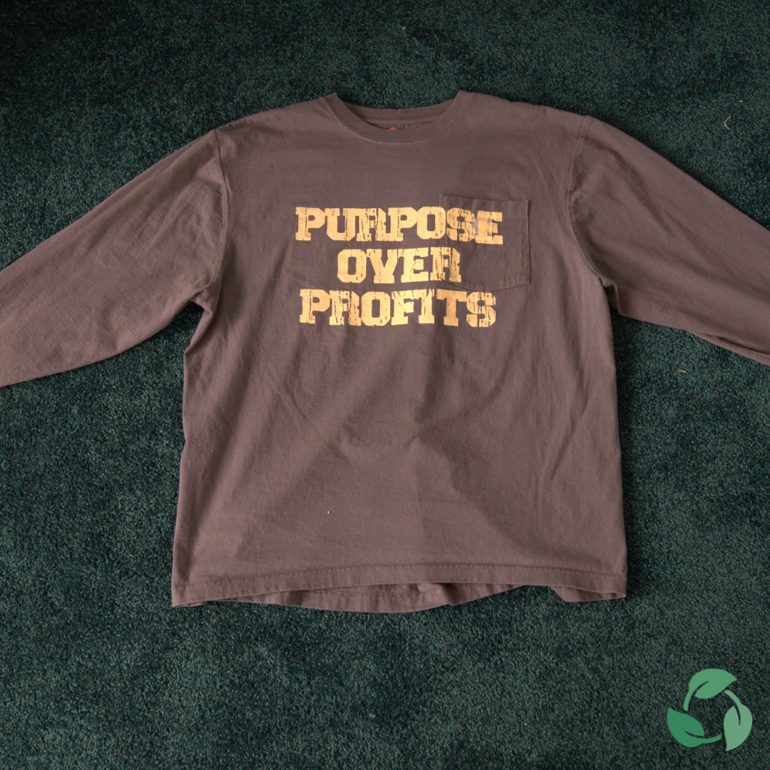 PURPOSE OVER PROFITS - Gray Long Sleeve Tee